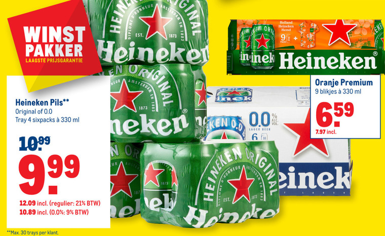 Heineken   alcoholvrij bier, blikje bier folder aanbieding bij  Makro - details