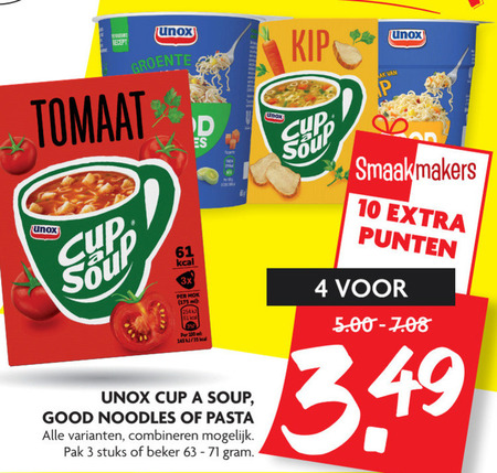 Unox   noodles, soep folder aanbieding bij  Dekamarkt - details