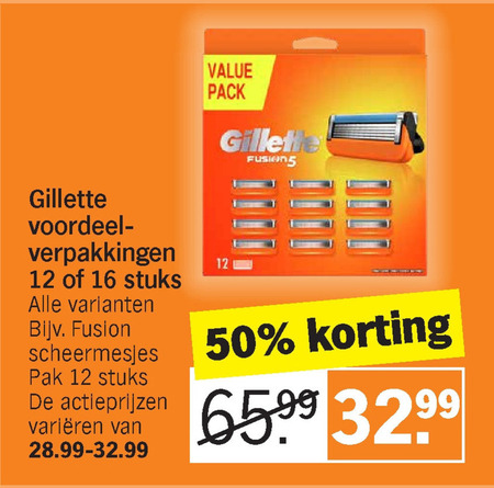 Gillette   scheermesjes folder aanbieding bij  Albert Heijn - details