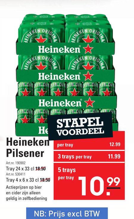 Heineken   blikje bier folder aanbieding bij  Sligro - details