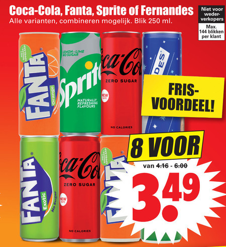 Sprite   frisdrank, cola folder aanbieding bij  Dirk - details