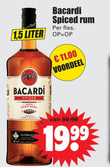 Bacardi   rum folder aanbieding bij  Dirk - details