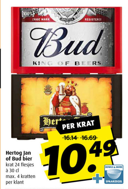 Bud   krat bier folder aanbieding bij  Boni - details