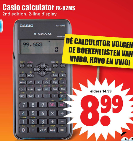 Casio   rekenmachine folder aanbieding bij  Dirk - details