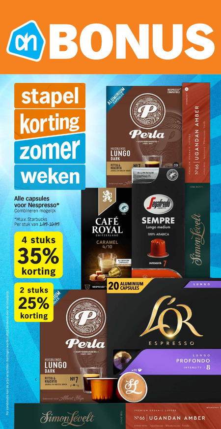 Nadenkend voering orkest Segafredo koffiecups folder aanbieding bij Albert Heijn - details