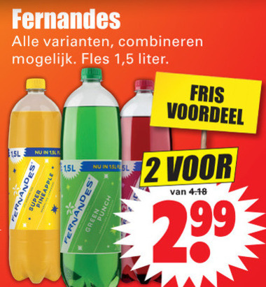 Fernandes   frisdrank folder aanbieding bij  Dirk - details