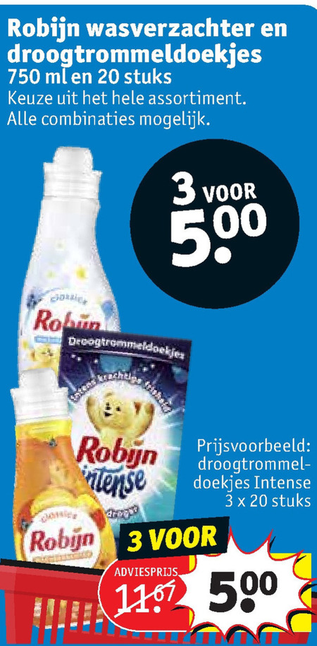 Robijn   droogtrommeldoekjes, wasverzachter folder aanbieding bij  Kruidvat - details