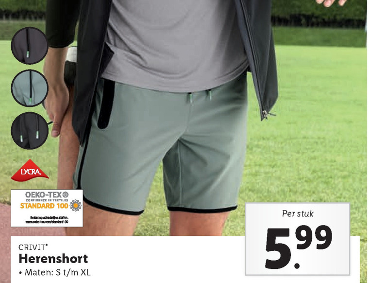 Crivit   heren short folder aanbieding bij  Lidl - details