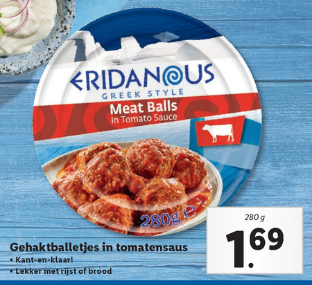 Eridanous   gehaktballetjes folder aanbieding bij  Lidl - details