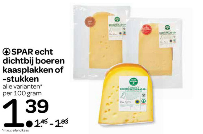 Boerenkaas   kaasplakken, kaas folder aanbieding bij  Spar - details