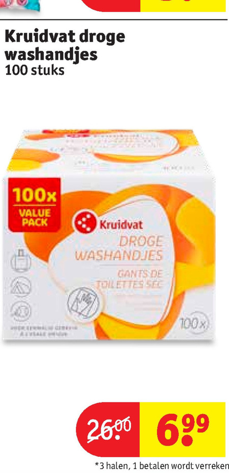 mate Slot Reiziger Kruidvat Huismerk wegwerp washandje folder aanbieding bij Kruidvat - details