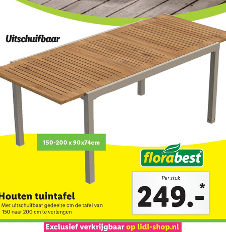 laten we het doen Oxide Woud tuintafel folder aanbieding bij Lidl - details