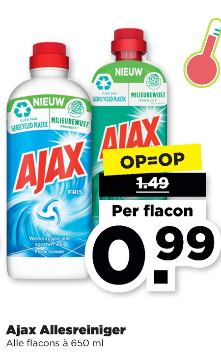 Ajax   allesreiniger folder aanbieding bij  Plus - details