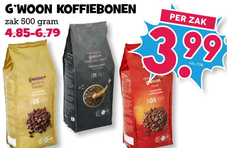 Gwoon   koffiebonen folder aanbieding bij  Boons Markt - details