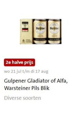 Gulpener Gladiator   blikje bier folder aanbieding bij  Jumbo - details