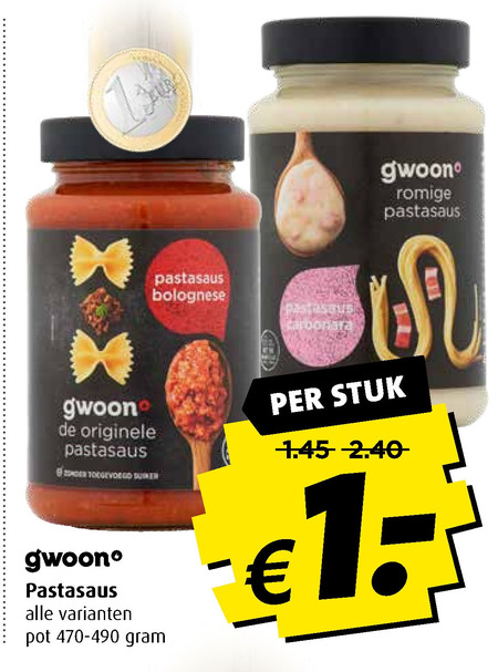 Gwoon   pastasaus folder aanbieding bij  Boni - details