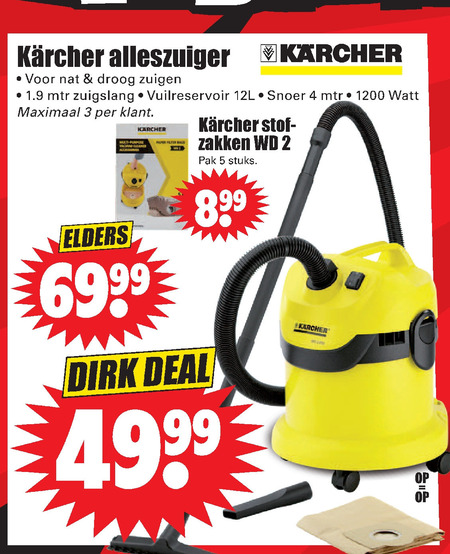 Bel terug koolhydraat Politiek Karcher alleszuiger folder aanbieding bij Dirk - details