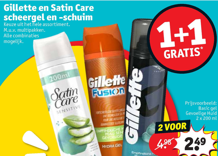 Gillette   scheerschuim, scheergel folder aanbieding bij  Kruidvat - details