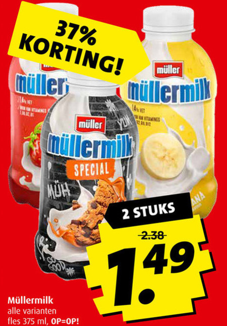 Mullermilk   chocolademelk folder aanbieding bij  Boni - details