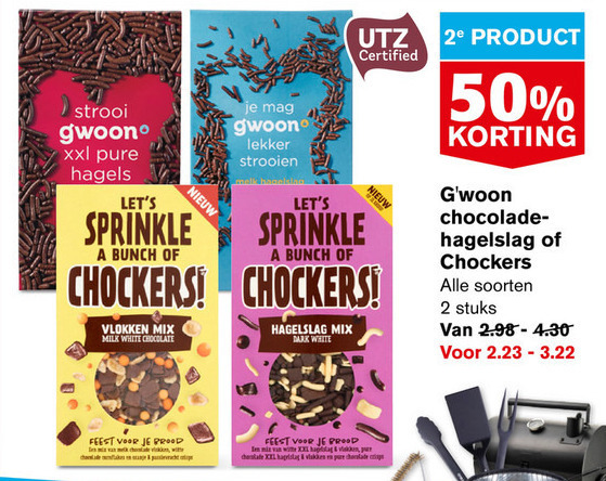 Gwoon   hagelslag folder aanbieding bij  Hoogvliet - details