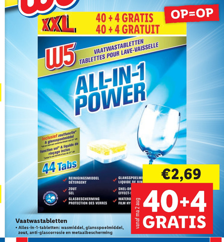 W5   vaatwasmiddel folder aanbieding bij  Lidl - details