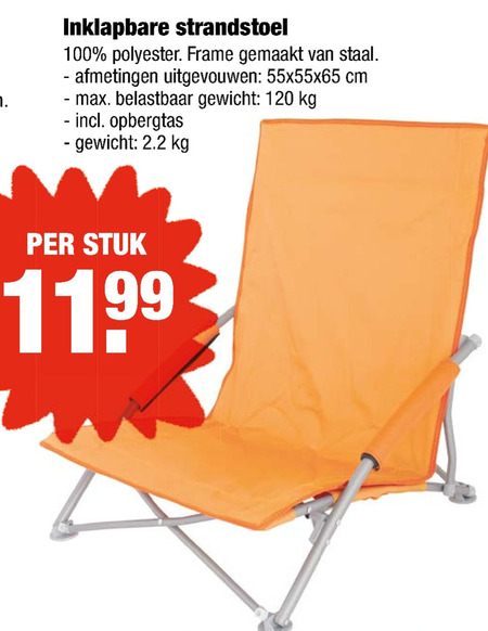 strandstoel folder aanbieding bij Aldi -