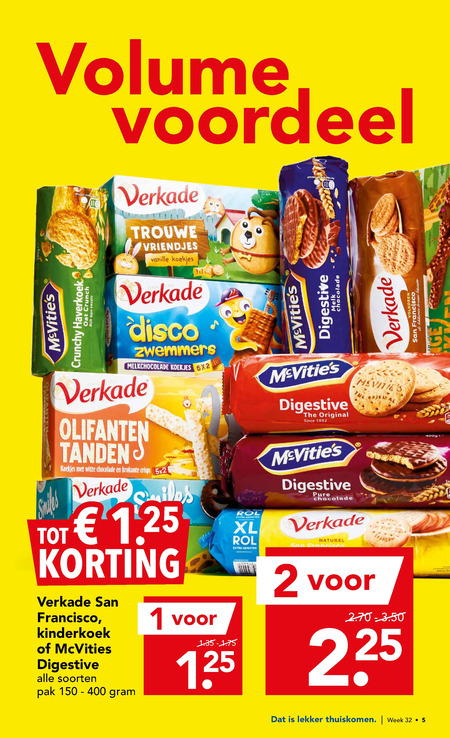 Verkade   kinderbiscuit, biscuits folder aanbieding bij  Deen - details