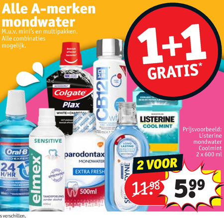 Toelating Piraat Correspondent Alle merken mondwater folder aanbieding bij Kruidvat - details