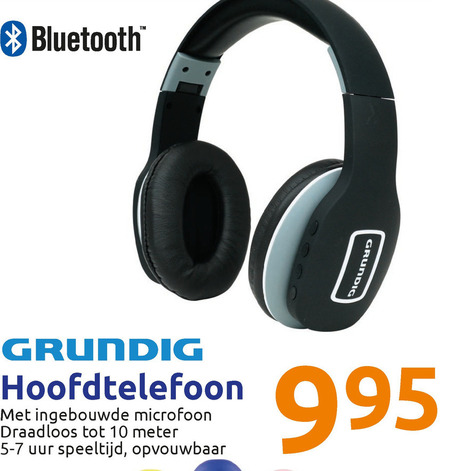 Grundig koptelefoon folder aanbieding bij Action details