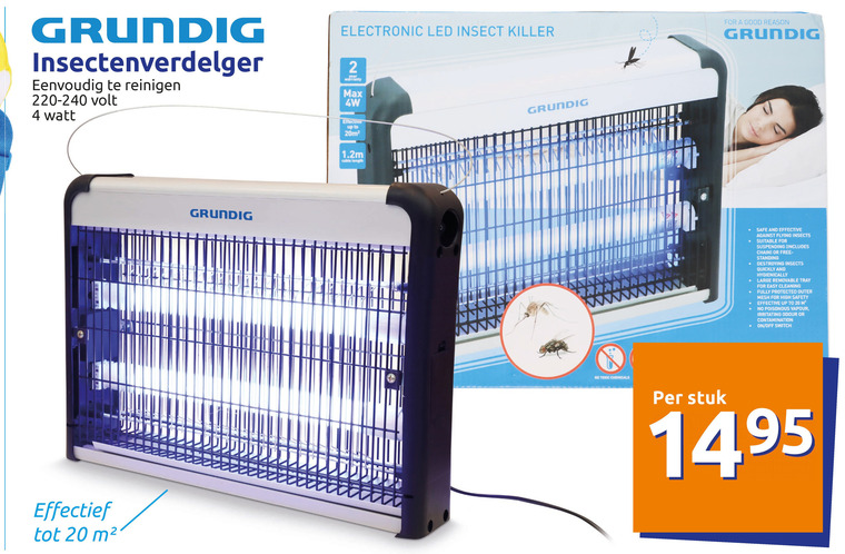 Grundig   insectenbestrijdingslamp folder aanbieding bij  Action - details