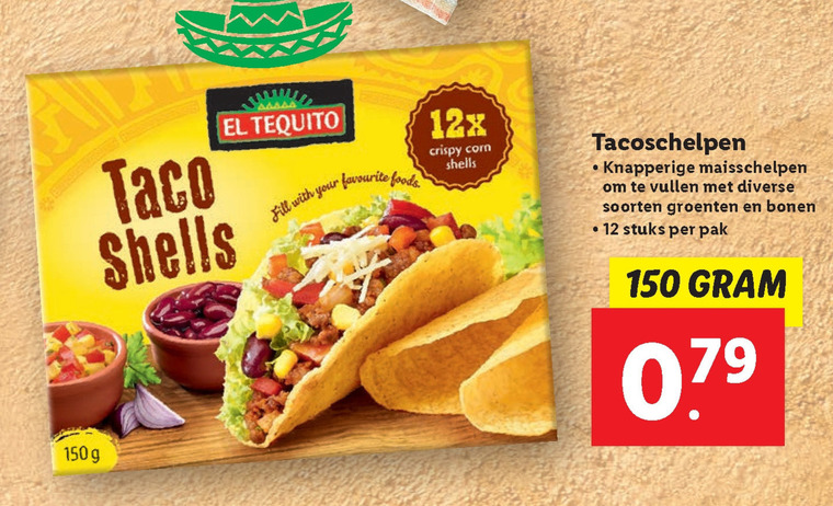 El Tequito taco bij Lidl aanbieding details - folder