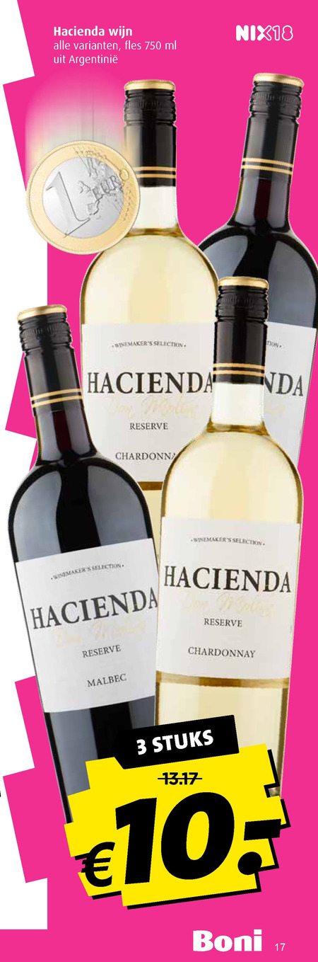 Hacienda   witte wijn, rode wijn folder aanbieding bij  Boni - details