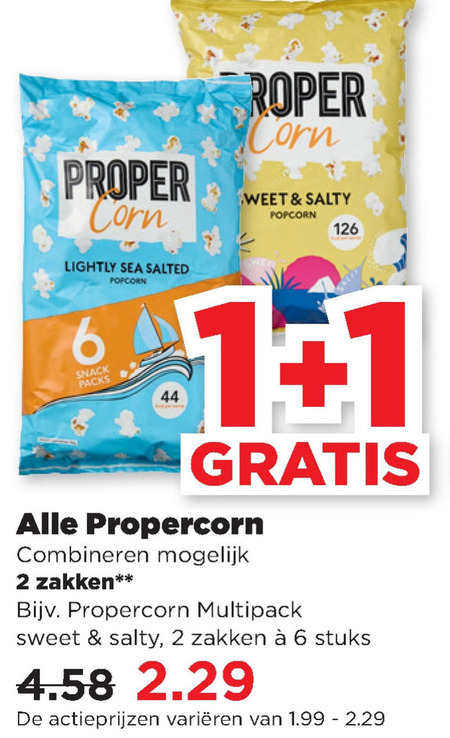 Propercorn   popcorn folder aanbieding bij  Plus - details