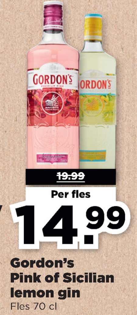 Gordons gin folder aanbieding bij Plus - details