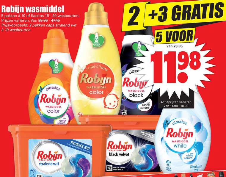 Robijn   wasmiddel folder aanbieding bij  Dirk - details