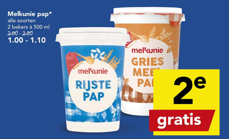 Melkunie   pap folder aanbieding bij  Deen - details