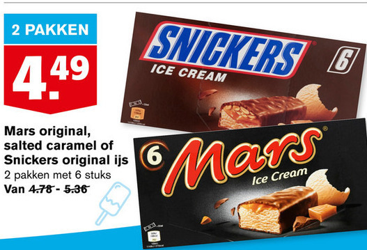 Mars   ijsreep folder aanbieding bij  Hoogvliet - details