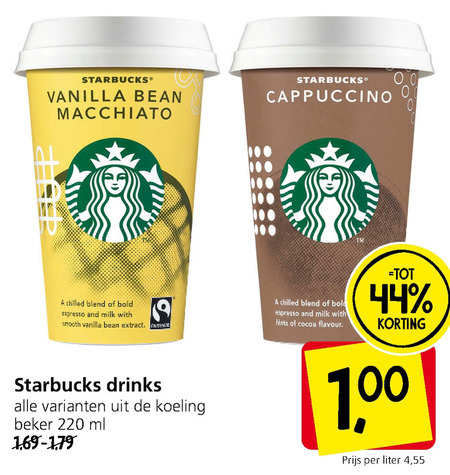 Starbucks   ijskoffie folder aanbieding bij  Jan Linders - details