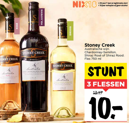 Stoney Creek   rode wijn, witte wijn folder aanbieding bij  Vomar - details