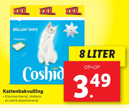 kraan versus Prestatie Coshida kattenbakvulling folder aanbieding bij Lidl - details