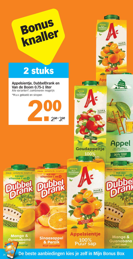 Dubbeldrank   fruitdrank folder aanbieding bij  Albert Heijn - details