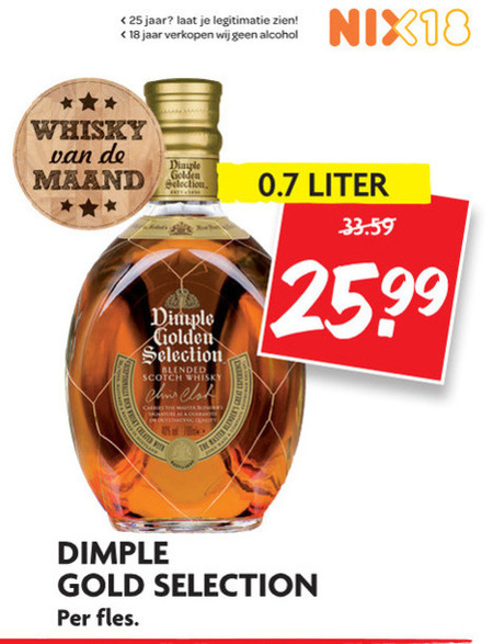 Dimple   whisky folder aanbieding bij  Dekamarkt - details