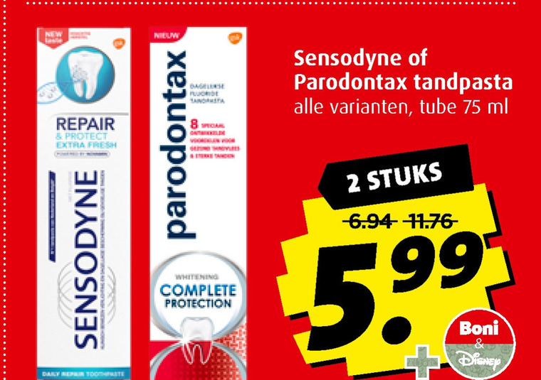 Sensodyne   tandpasta folder aanbieding bij  Boni - details