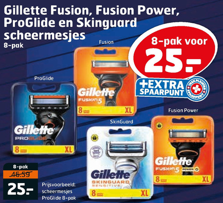 Gillette   scheermesjes folder aanbieding bij  Trekpleister - details