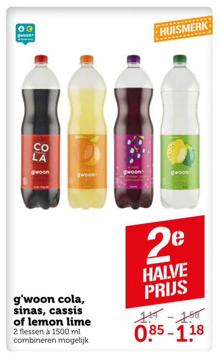 Gwoon   cola, frisdrank folder aanbieding bij  Coop - details