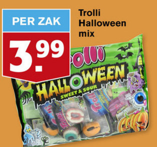 Trolli   halloween folder aanbieding bij  Hoogvliet - details