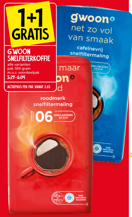 Gwoon   koffie folder aanbieding bij  Jan Linders - details