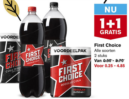 First Choice   cola folder aanbieding bij  Hoogvliet - details