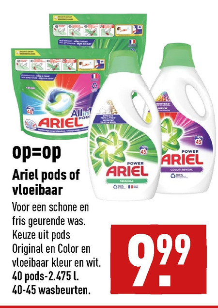 Matron sensor Verdachte Ariel wasmiddel folder aanbieding bij Aldi - details