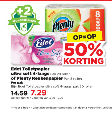 Plenty   toiletpapier, keukenpapier folder aanbieding bij  Plus - details